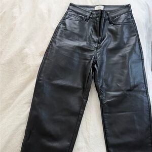 Black Faux Leather Pants
